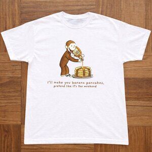 Cute Curious George graphic T-shirt